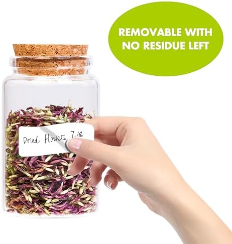 2000 Removable Freezer Labels, Water/Oil/Tear Resistant Blank Food Stickers with Perforation Line for Refrigerator, Food Containers, Jars, Pantry Organization (1” x 2”, 2 Rolls) - Image 4