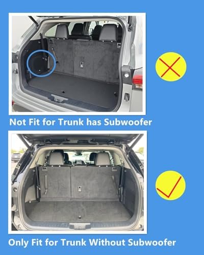 Highlander Cargo Liner - Trunk Mat for 2020-2026 Toyota Highlander 7 Seats (Only Gas), Not Fit Grand Highlander, Only Fits Trunk Has No Subwoofer, Highlander Accessories - Image 2