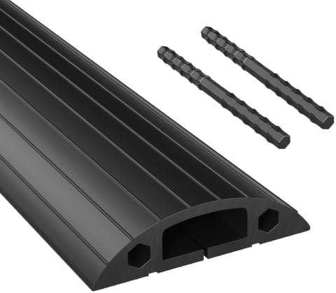 Eapele Floor Cord Cover 6.5ft Cord Covers for Wires on Floor, Linkable Heavy Duty Extension Cord Cover, Rubber Floor Cable Cover, Prevent Trip Hazard for Sidewalk Home Office Outdoor or Indoor by Eapele