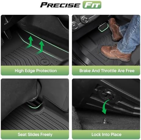 Cartist Floor Mats for 2015-2020 Chevy Tahoe & GMC Yukon Denali | SLE | SLT (7 Seats, Not for Yukon XL), All Weather Cargo Liner for Tahoe Accessories, Heavy Duty TPE Car Mats, Car Accessories - Image 3