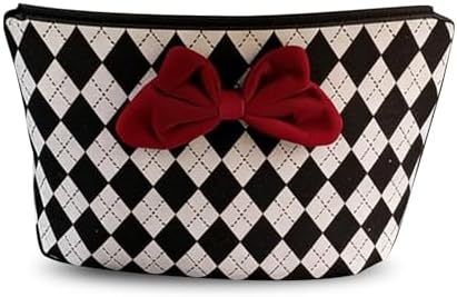 Car Backseat Organizer, Argyle Pattern Auto Seat Gap Storage Bag with Bowknot Decor, Vehicle Interior Hanging Organizer for Small Items, Universal for Most Cars by Unknown