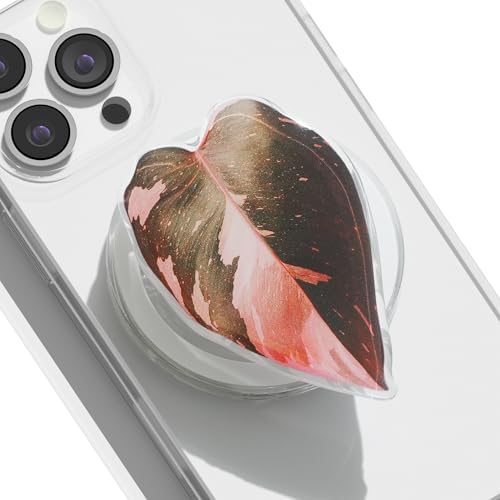OnTheGrip Compatible with Magsafe Magnetic Cute Acrylic Tropical Leaf Design Collapsible Mobile Phone Grip Stand Holder for Smartphone Tablet Cell Phone Accessory (Pink Princess) by OnTheGripofficial