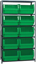 Quantum Storage Systems MSU-543GN Solid Heavy Duty 6 Shelves 10 MAGNUM Green Bins 75" H x 42" W x 18" D by QuantumStorageSystems