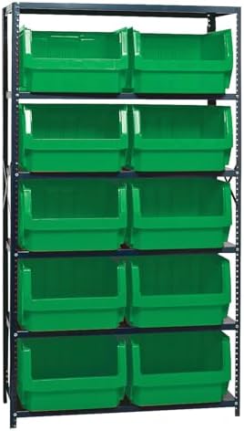 Quantum Storage Systems MSU-543GN Solid Heavy Duty 6 Shelves 10 MAGNUM Green Bins 75" H x 42" W x 18" D by QuantumStorageSystems