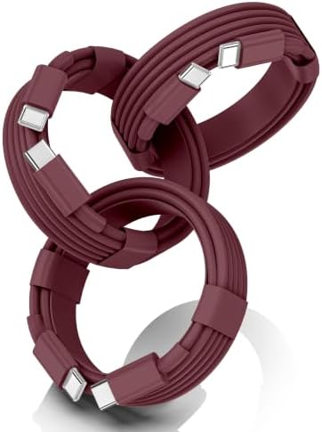 iPhone 18 Pro Max USB C to USB C Fast Charging Cable, Burgundy Red, 6FT by FEEL2NICE