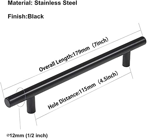 homdiy Black Drawer Pulls Cabinet Handles 10Pack - HD201BK Cabinet Door Handles 4-1/2 in Hole Centers Cabinet Hardware Modern Cabinet Pulls for Kitchen Cabintes - Image 2