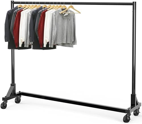 Simple Houseware Industrial Grade Z-Base Garment Rack, 63" W/500Lb, Black by SimpleHouseware