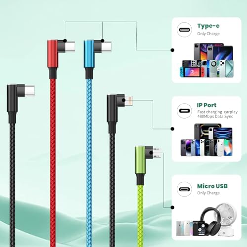 Travel Essentials USB C Multi Charging Cable, 4 in 1, 2Pack 5FT - Image 4