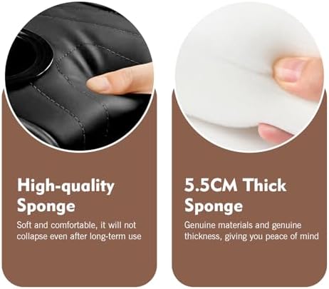 Car Center Console Leather Armrest Increase Cushion, MultiFunctional Armrest Box Pad with Dual Cup Holder, Tissue Box, Side Card Holder, Universal for Most Cars, SUVs, Trucks (Black) - Image 3