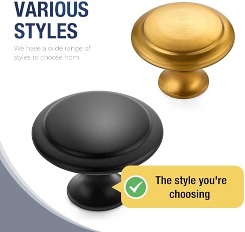 Matte Black Cabinet Drawer Hardware,30mm Kitchen Cabinet Knobs,18 Pack - Image 4