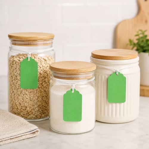 joycraft 200Pcs Gift Tags with String Attached, 2.8x1.6 in Green Price Tags - Image 7