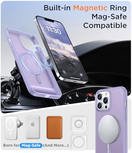 Temdan Magnetic Compatible with iPhone 13 Pro Max Case, [Built-in Invisible Kickstand][Compatible with MagSafe] [Military Grade Shockproof] Slim Translucent Matte Phone Case for iPhone 13 Pro Max 6.7" - Image 5