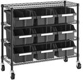 4-Tier NSF 9-Bin Steel Wire Shelving Rack, 36"W x 14"D x 31"H, Graphite by Unknown
