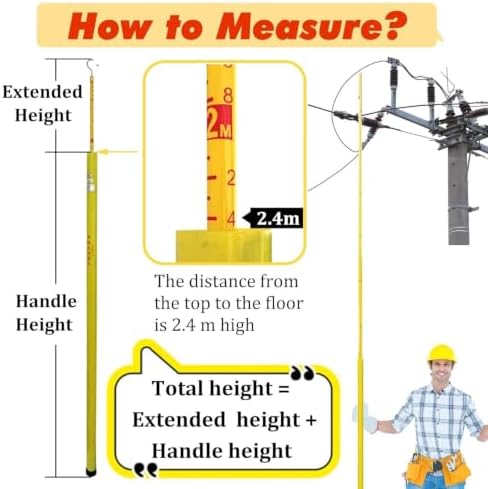 26 33 40 50 60 Ft Height Pole Measuring Stick - Image 3