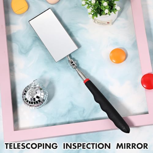 Copkim Telescoping Inspection Mirror for Mechanics,Black,Square - Image 4
