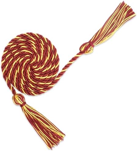 Honor Cords Maroon Gold Graduation Cords Honors Cord for Graduation Ropes Grad Accessories 67" Long Braided Cord for Party Decorations Bachelor Gown by FFNMU