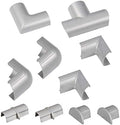 D-Line Medium Cable Raceway Accessory Pack, Join 1.18in x 0.59in Cord Cover Lengths, 10 Accessories Included, Hide Cords Around a Variety of Angles - Gray by D-LineUSAinc