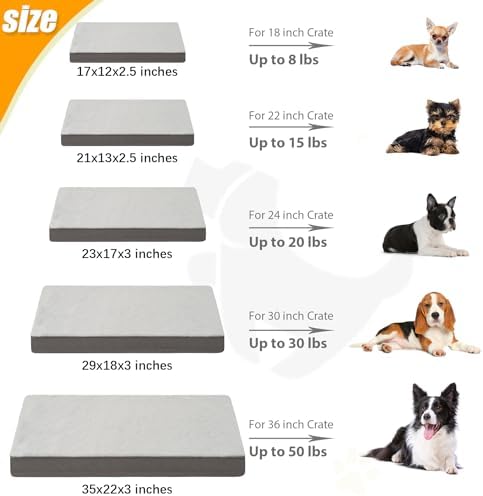 KSIIA Orthopedic Dog Bed for Small Dogs with Waterproof Lining, Grey, 17x12 - Image 6