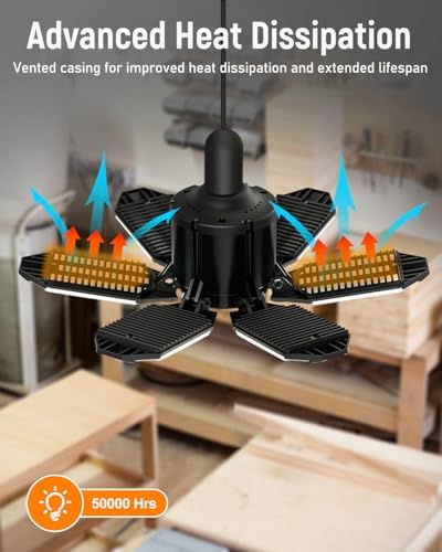 Adiding LED Garage Light, 10000LM 6500K Ultra Brighter Basement Lights - Image 5