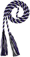 Tassel Depot Graduation Honor Cord - Black/Purple/White - Every School Color Available - Made In Usa by TasselDepot