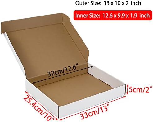 13x10x2 Inches Shipping Boxes Pack of 25, White Corrugated Cardboard Boxes for Small Bussiness - Image 2