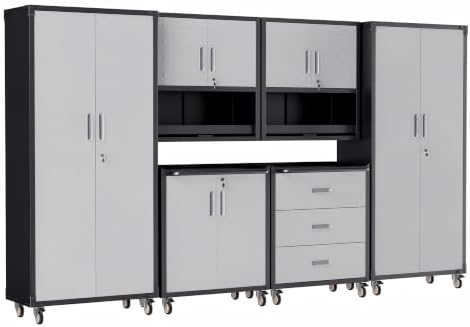 6-Piece Garage Storage Cabinets System Heavy Duty Workshop Set by FLIXELIO