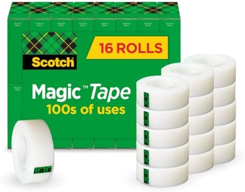 Scotch Magic Tape, Invisible, 16 Rolls by ScotchBrand