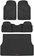 Motor Trend FlexTough Performance All Weather Rubber Car Floor Mats with Cargo Liner – Full Set Front & Rear Floor Mats for Cars Truck SUV, Automotive Floor Mats (Black) by MotorTrend