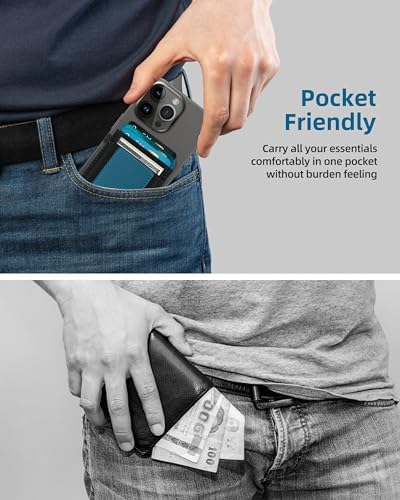 ExtreLife for Magsafe Wallet, Strongest Magnetic Wallet for iPhone 17/16/15/14/13/12 Series, for Magsafe Card Holder with 2 Card Slots, RFID Blocking, Slim, Vegan Leather, Hold 7 Cards, Blue - Image 6