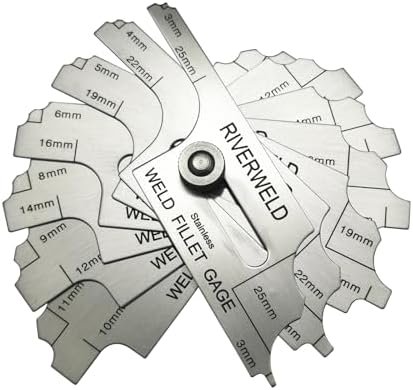 RIVERWELD 7 piece Fillet Weld Set Gage MG-11 Rl Gauge Depth Gauges by RIVERWELD