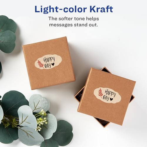 Avery® Kraft Brown Scalloped Oval Labels with Sure Feed Technology, Print to the Edge, Laser/Inkjet Printable Labels, 525 Total (22855) 1-1/8" x 2-1/4" (Pack of 5) - Image 7