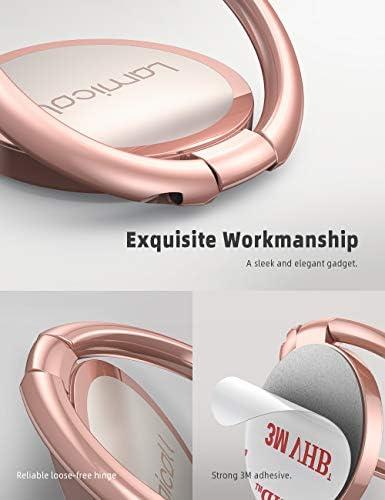 Lamicall Rose Gold Cell Phone Ring Holder, Universal Adhesive Finger Grip - Image 6