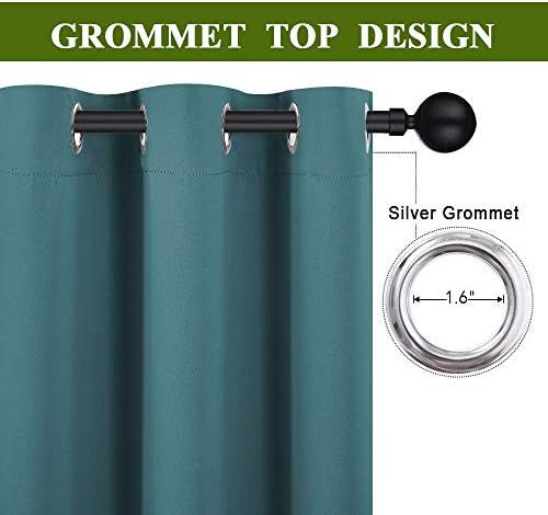 NICETOWN Wall Dividers for Rooms, Room Divider Curtain Screen Partitions, Vertical Blind for Sling Door, Blackout Window Curtains Privacy for Patio (Sea Teal, Single Panel, 9ft Tall x 8.3ft Wide) - Image 2