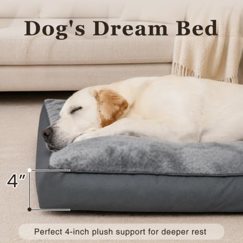 NUPIDA Waterproof Dog Bed for XXL Crate with Washable Cover, 47x29, Grey - Image 4