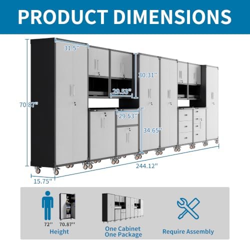 12-Piece Garage Storage Cabinets System Heavy Duty Workshop Set - Image 2