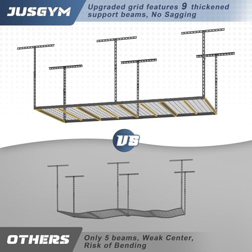 4X8FT Overhead Garage Storage Rack 750LBS Capacity, 26"-40" Height Adjust - Image 3