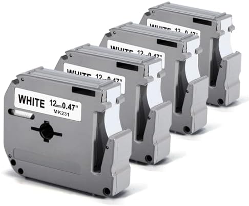 Labelife M-K231 Replace for M-K231s Brother M Tape 12mm 0.47 White P Touch by Labelife