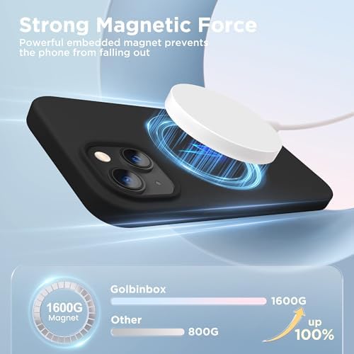 GolbinBox Magnetic for iPhone 15 Case, Silicone Cover, Black - Image 3