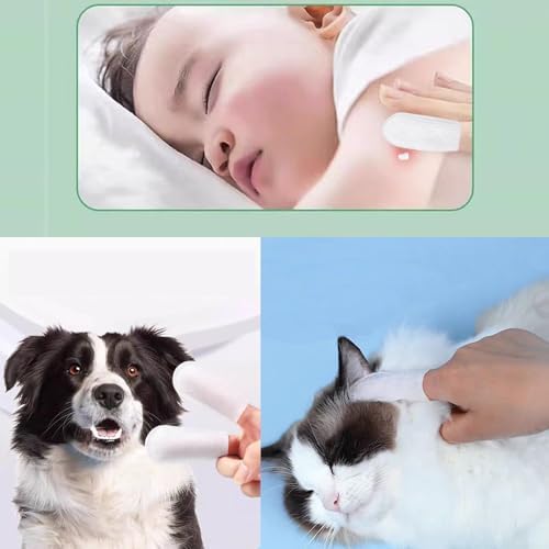 200 PCS Cotton Finger Cots, Finger Covers Protection for Finger Tips, Breathable, Sweat Resistant, and Wear-Resistant, and Injured Fingers,Ear Cleaning Finger Wipes for Dogs and Catss - Image 4