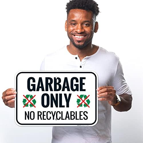 Garbage Only No Recyclables Sign, - Image 2
