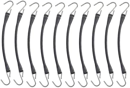 10 Pack 9" for Heavy Duty Natural Rubber Tarp Straps Tarp Tie Down Bungee Cords by Carbpro