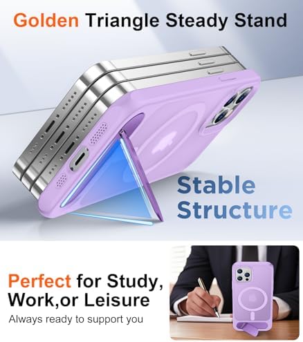 Temdan Magnetic Compatible with iPhone 12 Pro Max Case, [Built-in Invisible Kickstand][Compatible with MagSafe][Military Grade Shockproof] Slim Translucent Matte Phone Case for iPhone 12 Pro Max 6.7" - Image 3