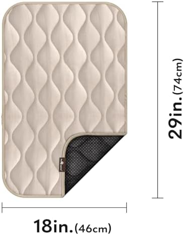 Paw Inspired Washable Padded Crate Mats for Dogs, Beige, 29x18 Inch - Image 2
