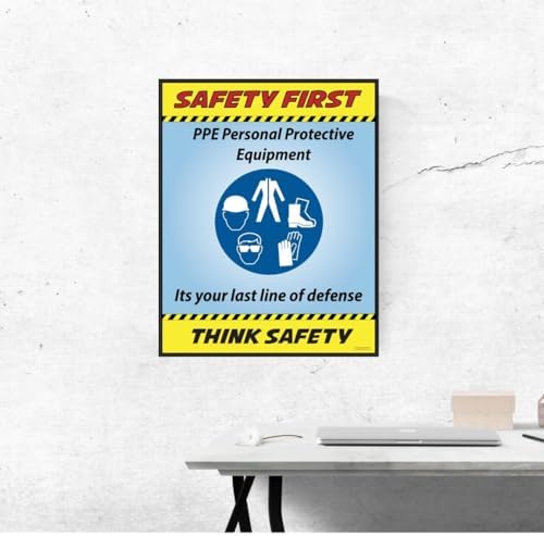 PPE - Personal Protective Equipment Poster, 22" X 28" Framed, Lean Manufacturing Posters Made in the USA - Image 3