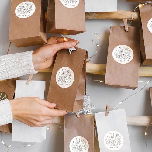 Heyfibro 500 PCS 1.5 Inch Thank You Stickers for Small Business, Baking, Gifts, Envelopes, Weddings(Line Flowers 1) - Image 6