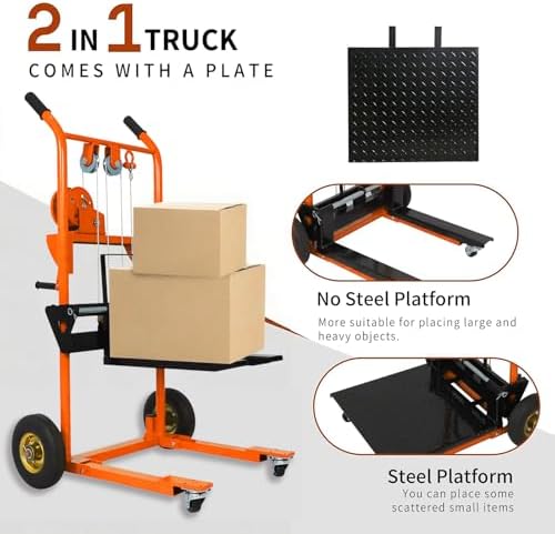 Tory Carrier Winch Stacker Material Lift Dolly 330 lbs 40.5" Max Lift - Image 4