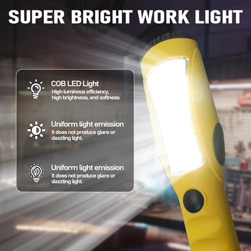 EP 25 Ft LED Work Light, 1200 Lumen COB LED Trouble Light, Yellow - Image 3