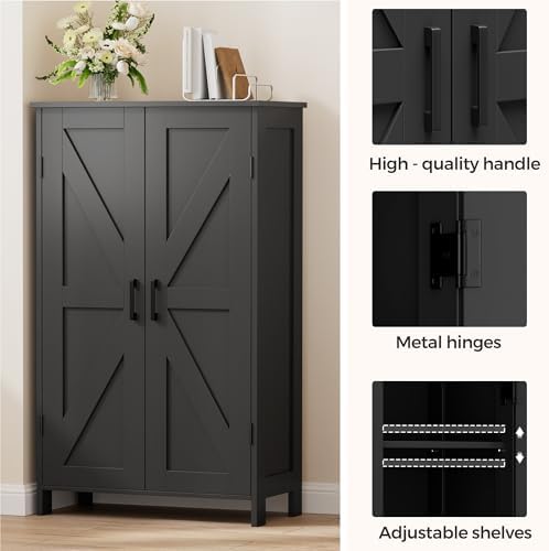 Homleke 43.3" H Farmhouse Bathroom Storage Cabinet with Adjustable Shelves - Image 6
