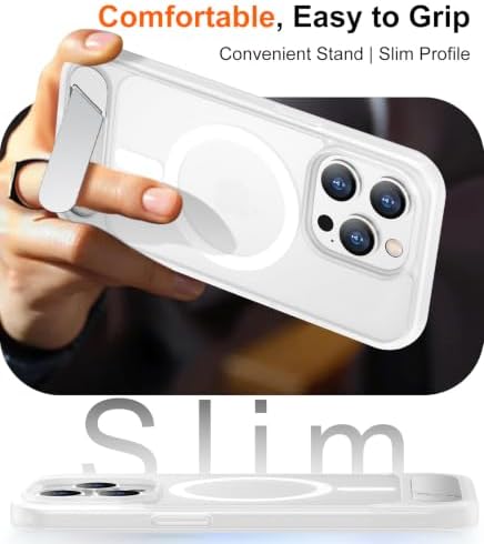 Temdan Magnetic Compatible with iPhone 15 Pro Case, [Built-in Invisible Kickstand][Compatible with MagSafe][Military Grade Shockproof] Slim Translucent Matte Phone Case for iPhone 15 Pro 6.1" - Image 7
