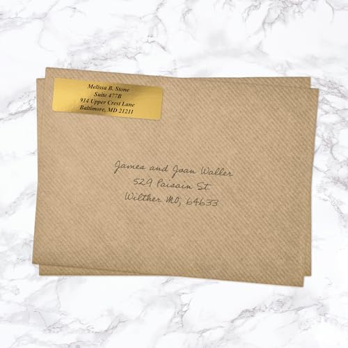 Gold Foil Personalized Return Address Labels Without Dispenser - Roll of 250 Custom Stickers - Image 4